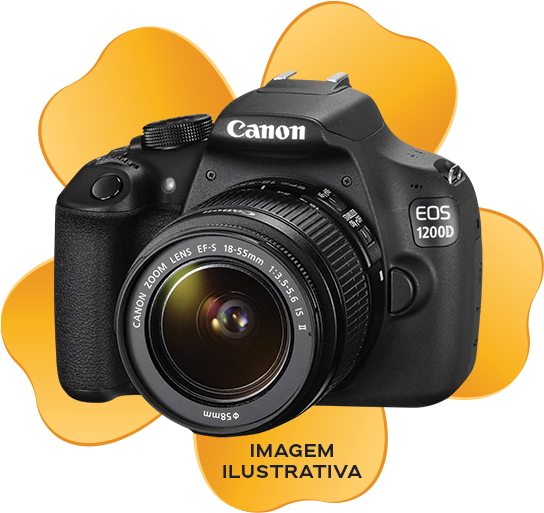Câmara fotográfica Canon EOS 1200D — imagem ilustrativa